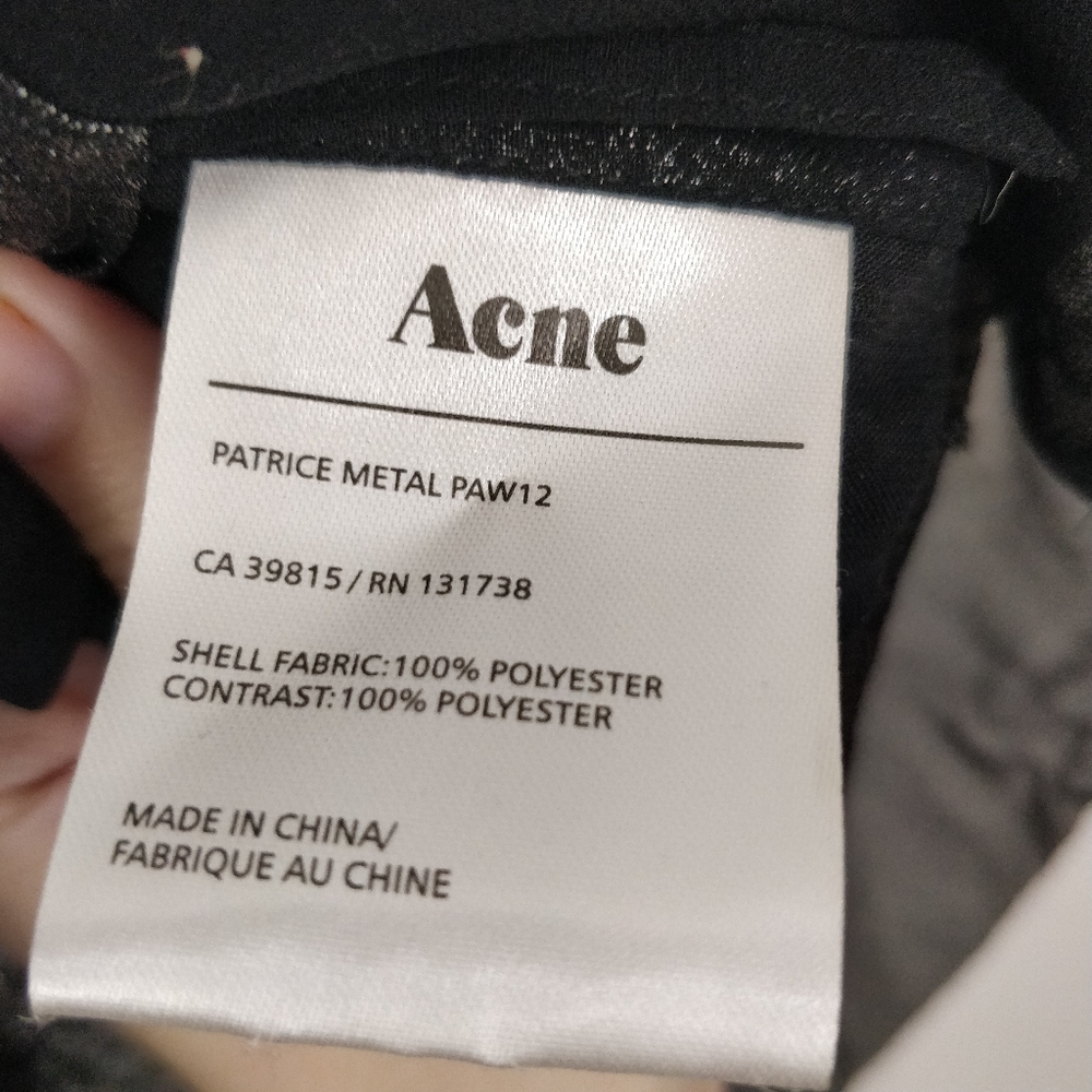 Acne Patrice Metallic Silver Blouse 38 8 - Picture 6 of 10